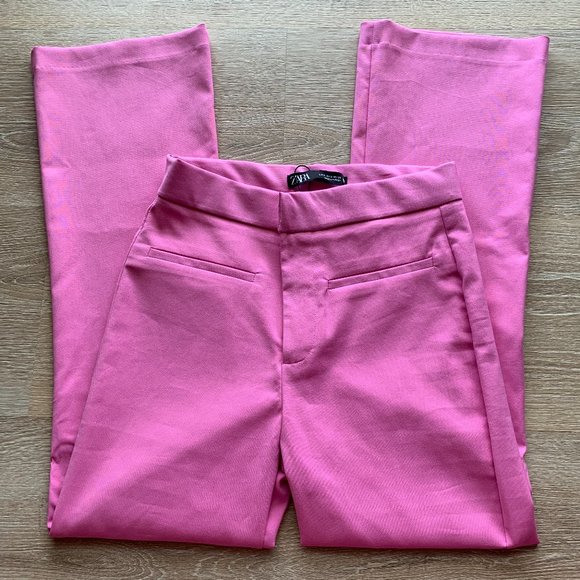 Zara Pants - ZARA NEW WOMAN SS21 BUBBLE GUM MINI FLARE TROUSERS REF:7385/559